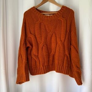 Maeve Wide Neck Oversized Cable Knit Sweater XS